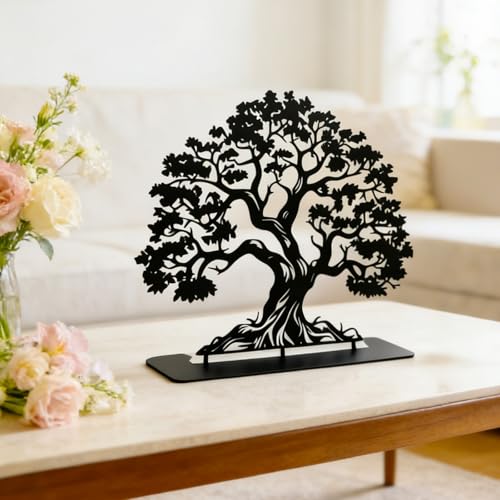 Metal Tree of Life Table Top Decor, Tree of Life Sculptures Tabletop, Metal Trees Tabletop Decor, Kitchen Table Centerpiece, Nature Artwork for Home, Spiritual Space