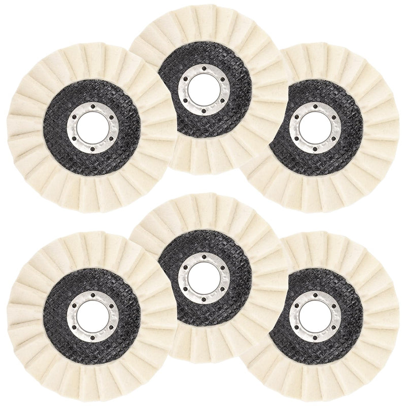 Wool Felt Flap Polishing Disc - Wool Felt Flap Discs Polishing Wheel, 6 PCS 4.5 Inch Wool Polishing Wheel for Angle Grinder,Car Wax 4.5IN6