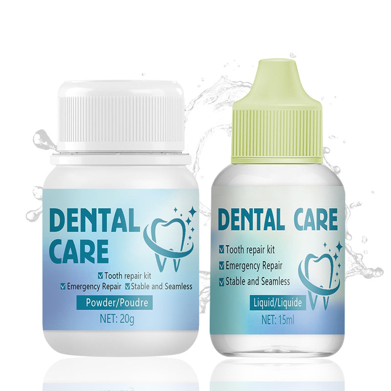 Dental Cement for Crowns, Dental Repair Kit, Denture Glue | Dental cement self-hardening permanent, temporary dental adhesive, temporary tooth filling, solution for crowns, bridges