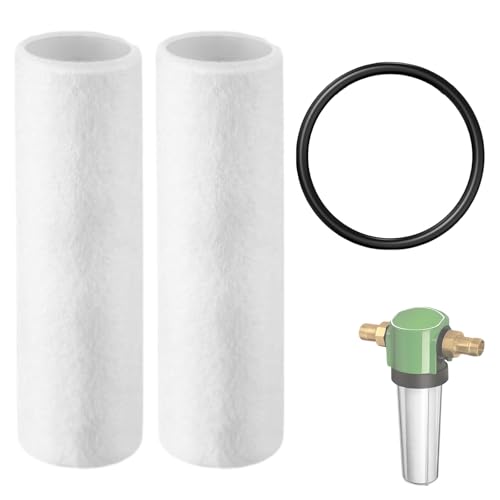 Water Filter Replacement Candles Set, 2 Replacement Filters 80 µm with O-Ring, Compatible with Grünbeck Geno Fine Filter FS 1, Environmentally Friendly Wool Felt for Domestic Water Filter White 2 pieces (2 packs of 1)