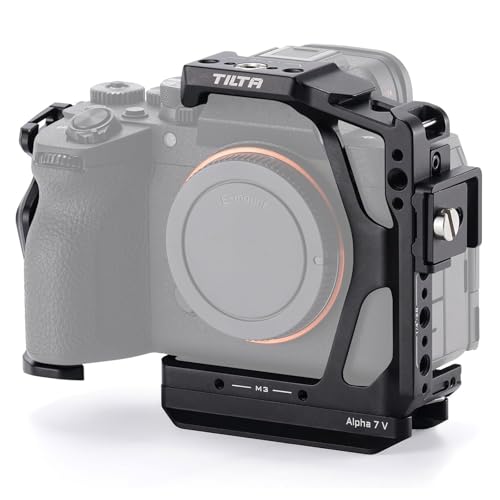 Tilta Full Camera Cage for Alpha 7V A7V, A7IV, and A7R V | Modular Protective Frame | ARCA Bottom Plate | HDMI Cable Clamp Support - Black Full Cage