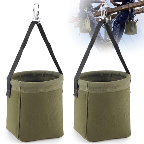 SilTriangle green square bottom tool bags with 2 inner pockets, 8 x 6.5 x 6.5 inches, 2-pack