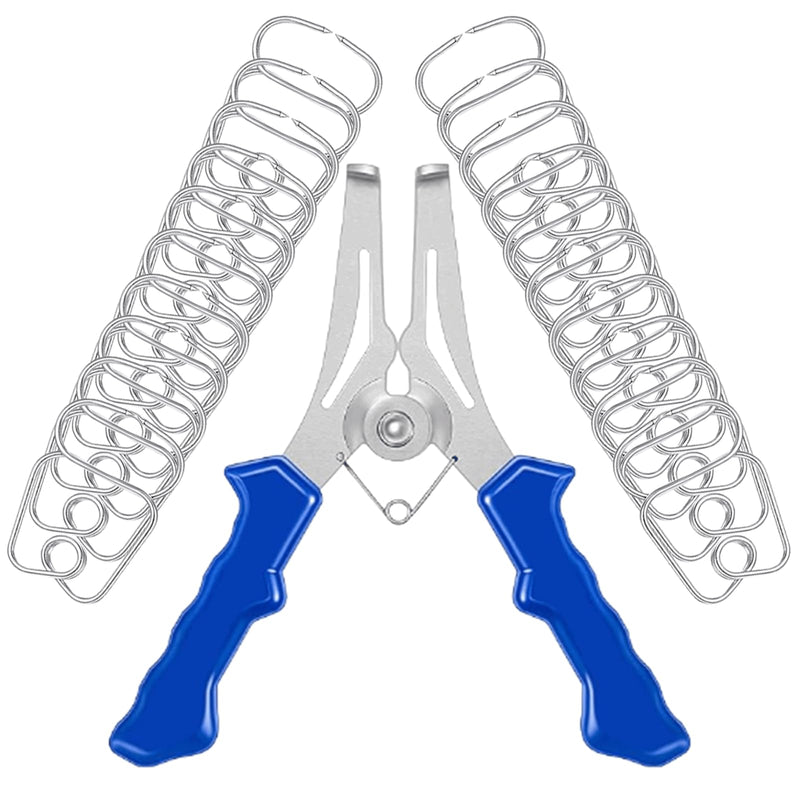 [Australia - AusPower] - Miter Spring Clamps for Woodworking, 22 Piece Professional Kit with Pliers, Steel and Plastic, Blue, Wood Trim and Molding Tools 
