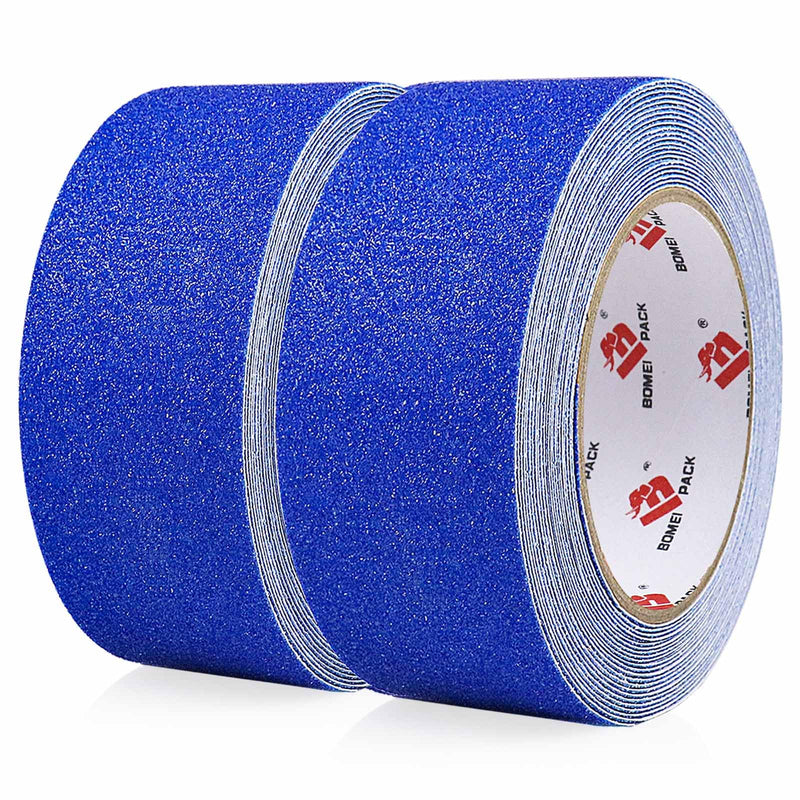 BOMEI PACK Anti Slip Traction Tape,2 Inch x 16.5 Ft,Heavy Duty Non Slip Tape,Grip Tape for Stairs, Tread Step, Indoor & Outdoor Use,Waterproof Stairs Non Skid Treads (Blue) Blue