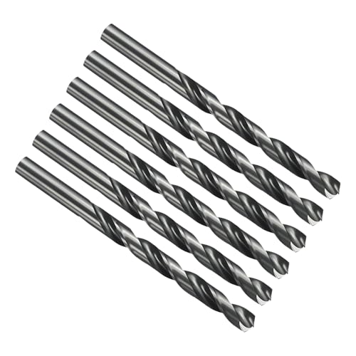 PATIKIL Letter U jobber drill bits, M35 nitriding black steel, straight shank, 6-piece set