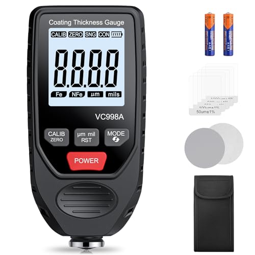BINTA Car Paint Thickness Gauge, 0-1500μm, for Used Car Check and Workshop | ±3%+2µm accuracy, 0.1µm resolution, Fe/NFe automatic, coating thickness gauge car paint for car bodywork