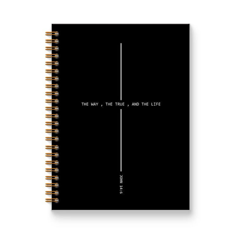 Christian Cross Prayer Journal Gift for Women Men 5.5x8.3in(Black Black