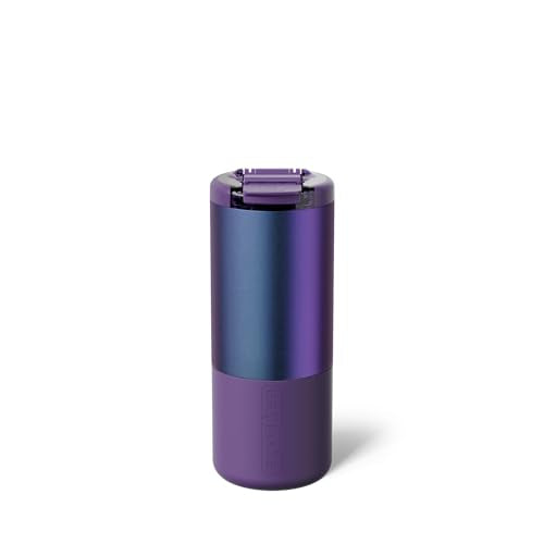 BrüMate Strova 18oz 100% Leakproof Insulated Coffee Mug | Ceramic-Lined Interior | Built-In Silicone Sleeve for Travel | Locking Flip Lid (Dark Aura) Dark Aura