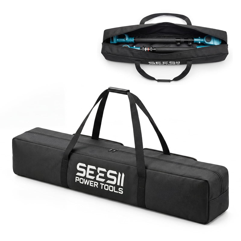 SEESII Universal 55-Inch Pole Tool Storage Bag for Detachable Pole Saws, Pole Hedge Trimmers & Pruners, Fits Collapsed Sections up to 55 in, 600D Water-Resistant Carrying Case, Black Inky Black