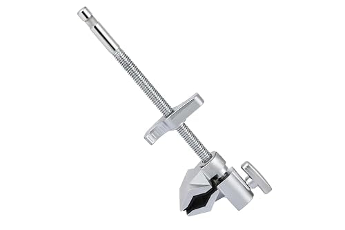 6" End Jaw Grip Head with 5/8" Stud, Anti Twist Pipe Grip Clamp & Rubber Pads for C Stand, Light Stand, LED Video Light & Softbox Mounting