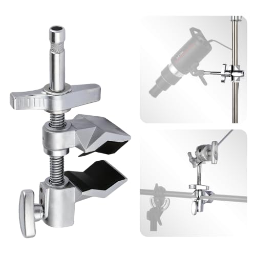 Heavy Duty 2" End Jaw Grip Head Matthellini Clamp with 5/8" Stud - Studio-Grade Mounting for Lights, Cameras, Diffusion, Accessories for Content Creators, Photographers, Filmmakes