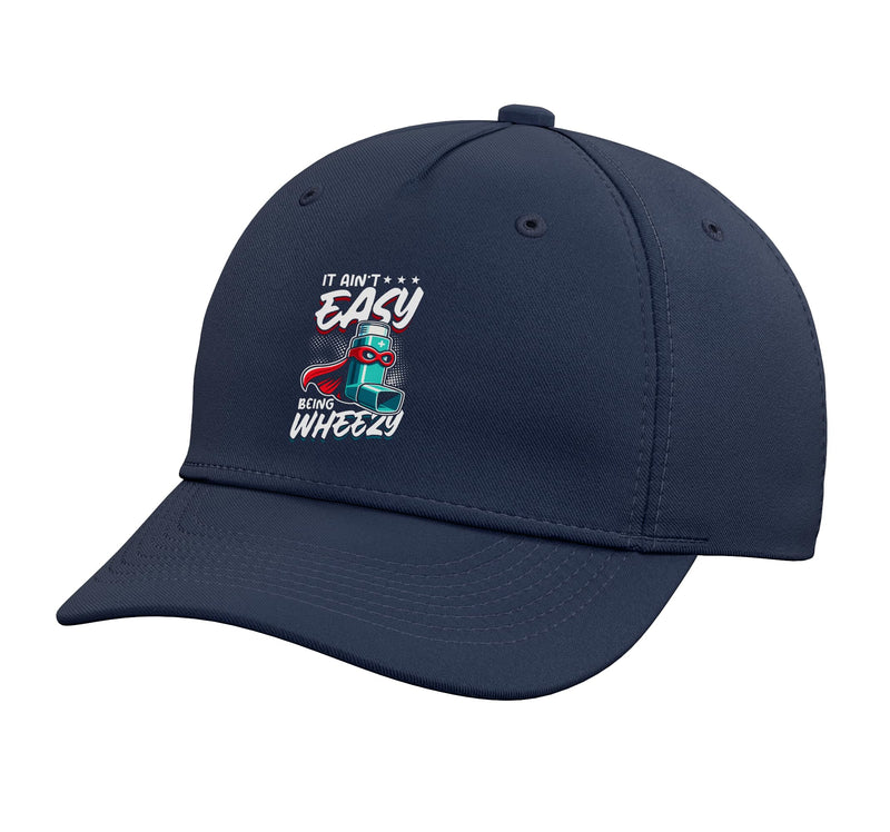 [Australia - AusPower] - Asthma Inhaler Wheezing Humor Asthmatic Superhero Adjustable Baseball Hat One Size Navy Blue 