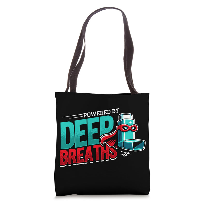 Powered By Deep Breaths Inhaler Respiratory Wellness Tote Bag 16 inches