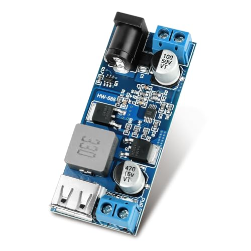 24V/12V to 5V 5A DC-DC USB Step Module Down, Fastsaw Buck Converter Module with Synchronous Rectifier, for Car and Motorhome with Overload, Short Circuit and Reverse Polarity Protection 1