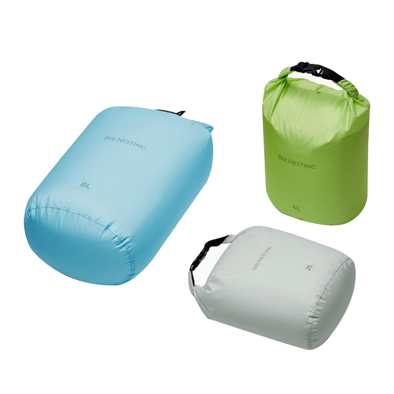 Bee Nesting Waterproof Dry Bag Lightweight Dry Sack Marine Dry Bags Suitable for swimming,kayaking,rafting boating, surfing, outdoor travel, mountaineering,hiking Blue/Green/Grey 2L 4L 8L