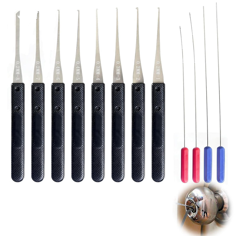12 Piece Key Extractor Tool Set, Professional Tool for Removing Broken Keys, Locksmith Repair & Maintenance Tool for Car, Door Lock