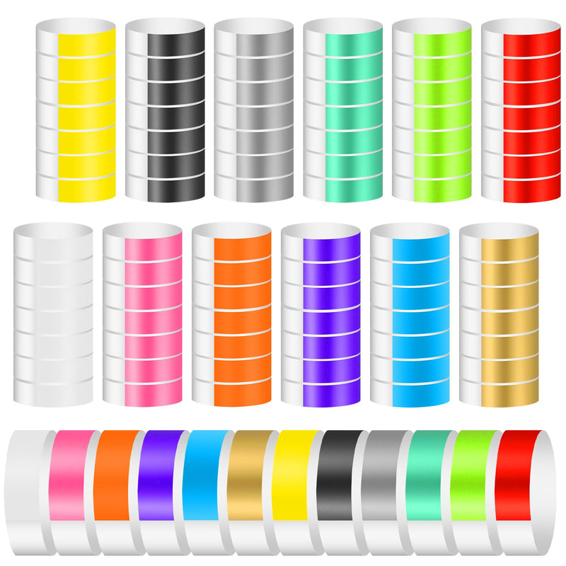 2400 Packs Paper Wristbands for Events Neno Color Waterproof Wrist Bands Armband Paper Bracelets Concert Identification Wristbands for Party Bar Entrance Admission (Multicolor)