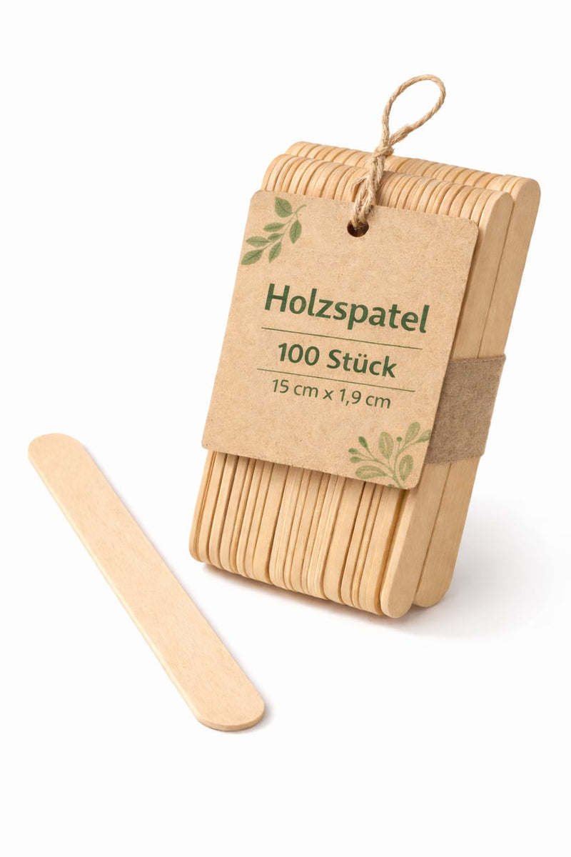 Pack of 100 Disposable Wooden Mouth Spatulas - Wooden Spatulas, Wooden Tongue Depressors, Spatulas, Ice Sticks Wood, Stirrers, Craft Wood, Wooden Sticks for Crafts, Wooden Spatula, Wax Stick