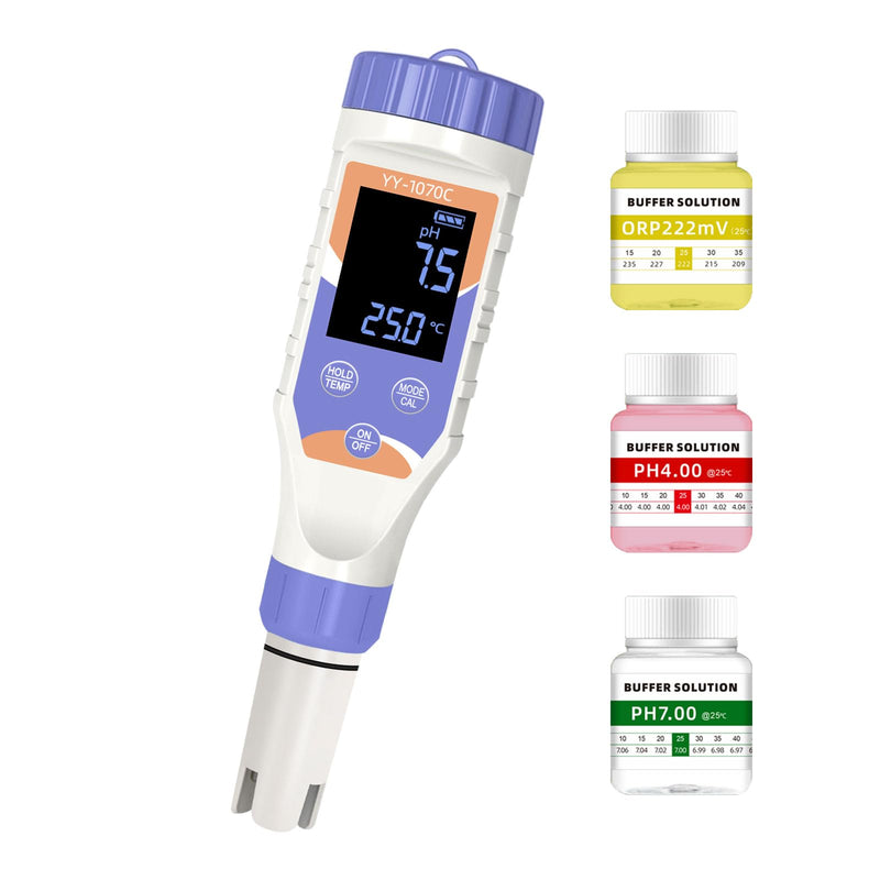 [Australia - AusPower] - 7-in-1 Digital Water Tester – Chlorine, pH, Salt, ORP, EC, TDS & Temp Meter for Pools, Spas & Hydroponics，Chlorine Purple 