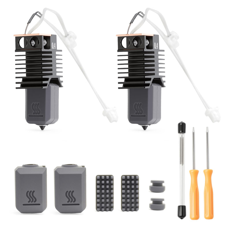 [Australia - AusPower] - 2Pcs 0.4mm U1 Hotend for Snapmaker U1 Hotend 24V 48W Ceramic Heating Block, with Brush and Cleaning Needle Silicone Socks and Kit Tools 