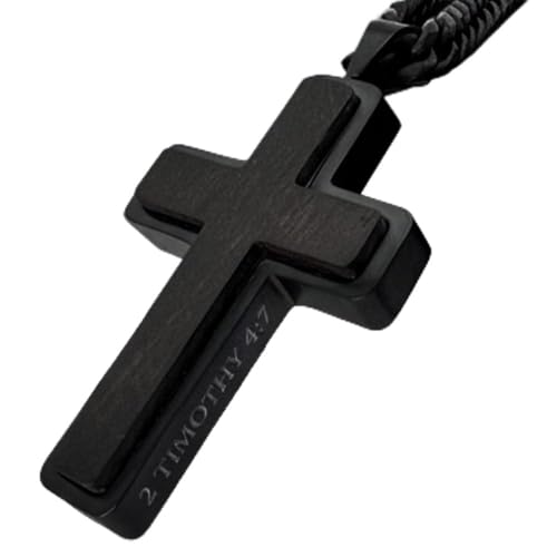 Hero Company Black Cross Necklace for Men, Never Forgotten Urn Necklace