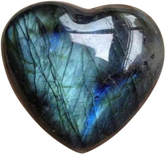 1PC Natural Blue Moonstone Heart Crystal,Heart Shape Polished Crystal Stone Palm Stone Healing Gemstone Reiki Balancing Aesthetic Room Decor Ornaments Valentine's Day,Indoor Fountain Accessories