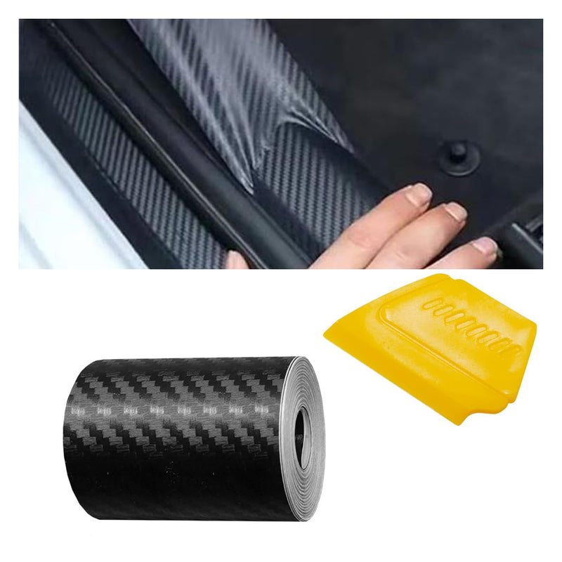 Car Carbon Fiber Vinyl Wrap, Waterproof 2"×16FT 3D High Gloss Car Window Door Trim Tape Roll, Air Release Auto Interior & Exterior Body Decal Decoration for Most Cars, Trucks, SUVs(5CM) 5CM
