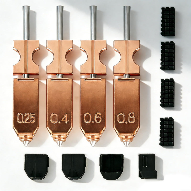 Upgraded AD5X Nozzle 0.25MM/0.4MM/0.6MM/0.8MM AD5X Nozzle with Extra 4X Silicone Cover 4X Nozzle Brush, High Flow 32mm³/s Hotend Kit, High-Speed 3D Printer Part Quick-Detachable 0.25mm+0.4mm+0.6mm+0.8mm AD5X Nozzle Kits