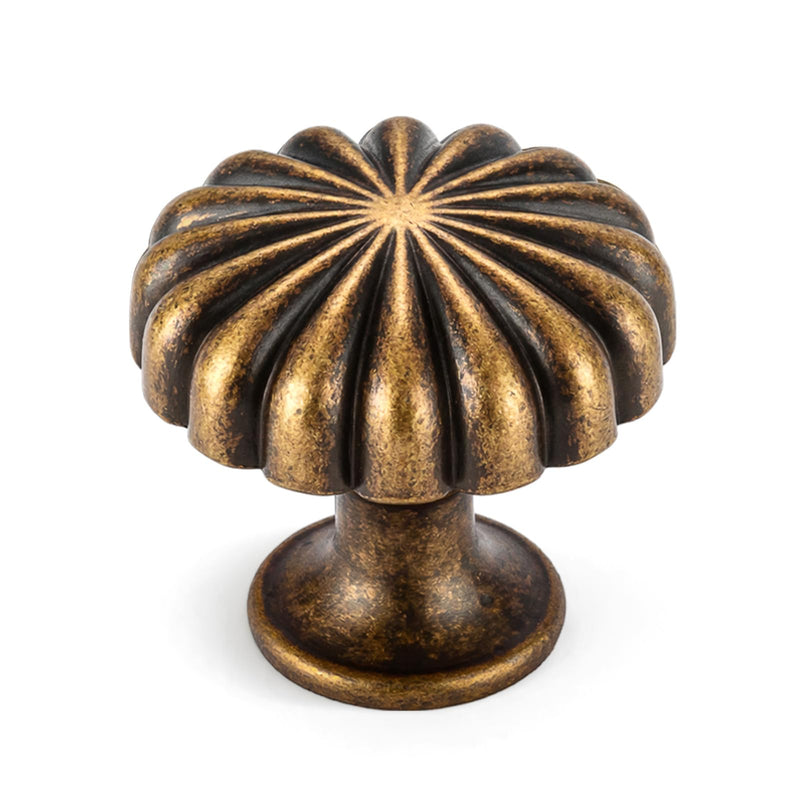 Goldenwarm 15 Pack Vintage Brass Kitchen Cabinet Knobs for Dresser Drawers Knobs, Zinc Handles Simple Drawer Cabinet Hardware for Cupboard Hardware