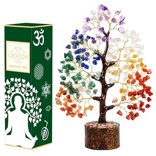 Crocon® 7 Chakra Crystal Tree of Life for Positive Energy Spiritual Gifts