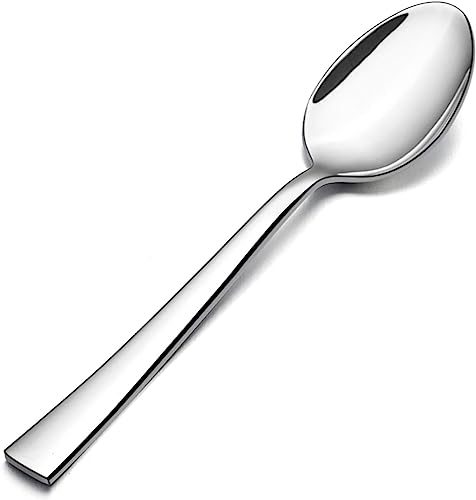 Dinner Spoon, 7.5 Inch Stainless Steel Soup Spoon for Home, Kitchen or Restaurant, Non-toxic & Mirror Polished, Squared Edge & Dishwasher Safe (12 Pcs Spoons) 12 Pcs Spoons
