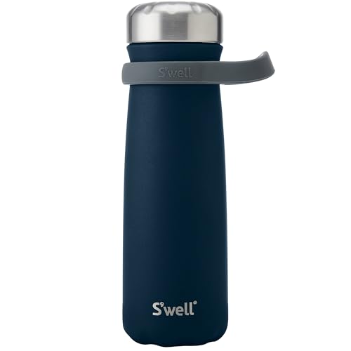 S'well Stainless Steel Traveler With Handle, 24oz, Azurite, Triple Layered Vacuum Insulated Container Keeps Drinks Cold for 40 Hours and Hot for 16, BPA Free, Easy Carrying On the Go