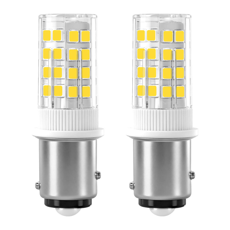 180°Bayonet Double Contact LED Lamp Height Offset Pins BA-Y15D- 4W (40W Equivalent) 400LM CRI85 - Life for Living Room, Kitchen & Garden, AC12V-DC12-24V (Cool White 6000K, Pack of 2) Cool White 6000k 2-pack
