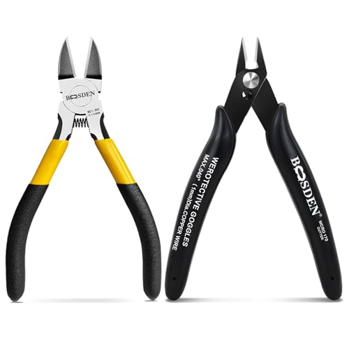 BOOSDEN Mini Pliers Set of 2 with 127 mm Side Cutters and Flush Cutters | For crafts, electronics, model making, cable ties, 3D printing and jewellery making