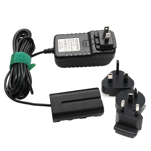 AC Power Supply Adapter to NP-F550/970/750 Dummy Battery for Blackmagic Video Assist, Atomos Ninja Shinobi, Feelworld, SmallHD, Hollyland Monitor, 12V 3A