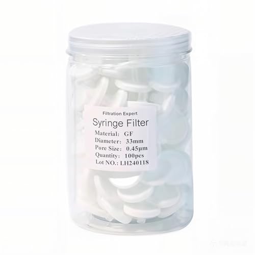 Deschem 33mm 0.45um glass fiber syringe filter, 100-piece lot (GF)