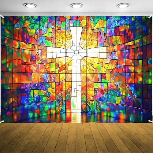 7x5ft Cross Backdrop for Church Jesus Christ Crosses Religious Decoration 7x5ft