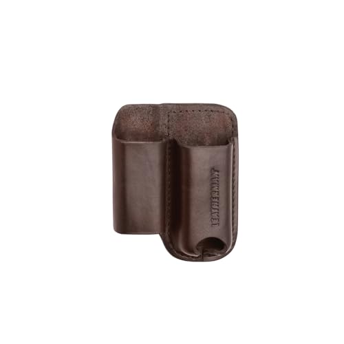 Leatherman medium dark brown premium leather sheath for multi-tools, front view