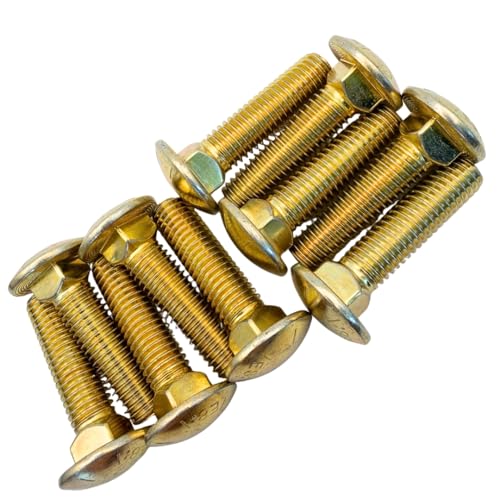 Quantum Forge 1/2 x 2 inch Grade 8 carriage bolts with round heads and square necks, 10-pack