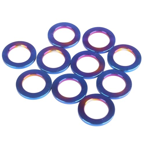 FLKERSYH burnt blue titanium M8 flat washers for bolt screws, 10-piece set