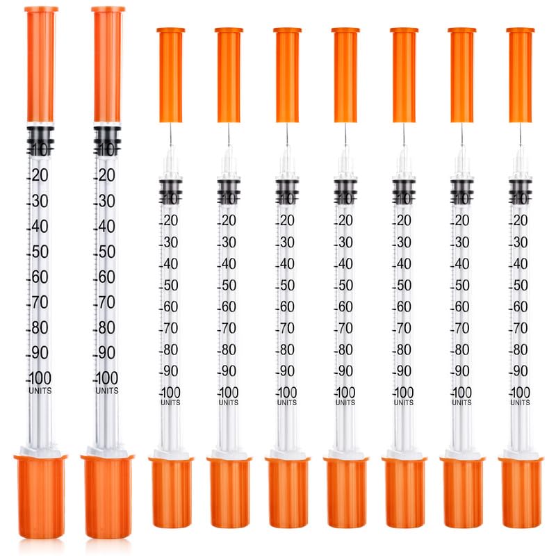 U-100 1ml Syringe 31G 5/16 Inch, 1cc Syringes for Lab Supplies Dispensing Supplies, Individually Wrapped, 100 Pack 1mL 31 Gauge 5/16 Inch