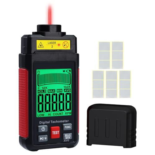 TEKCOPLUS digital tachometer RPM meter with LCD display for non-contact and contact rotation speed testing