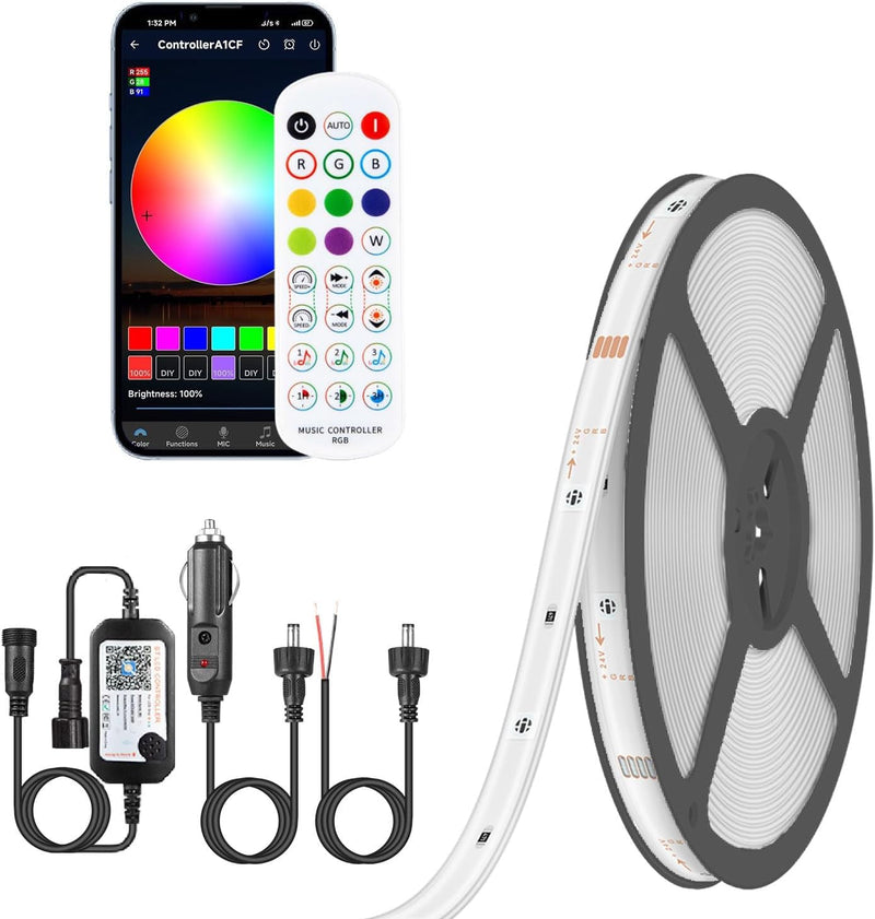 Boat Led Light 33FT, 12V RGB Waterproof Pontoon Boat Lights Exterior | IP67 Upgraded Marine Boat Interior Lighting with App for Pontoon, Deck, Bass , RV, Fishing Kayak