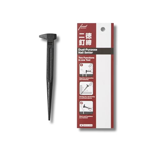 forest Originals 2-in-1 Japanese nail setter tool, 160mm hardened steel pin punch for woodworking trim nails