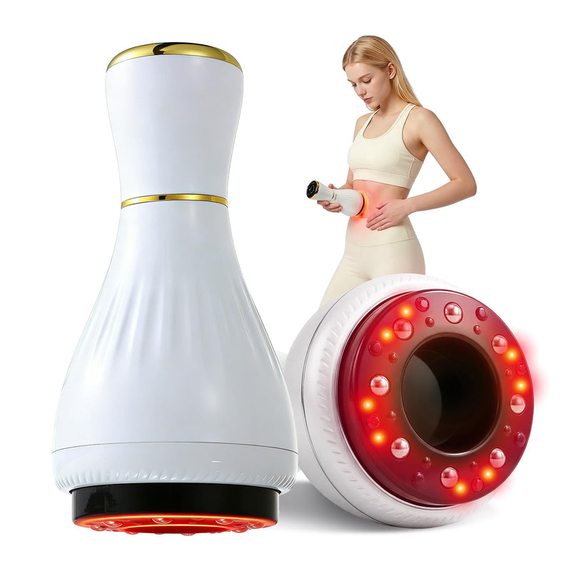 Electric Cupping Massager for Body with Suction, Microcurrent, Red Light & Heat, Lymphatic Drainage Massager, 12 Intensity Body Sculpting Machine, Cellulite Massage Tool for Arms Legs Waist Back-White