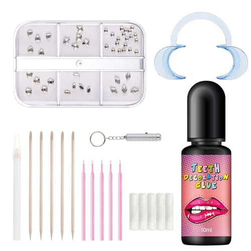 Tartar Set Includes Adhesive, Tool Set and Rhinestones for Dentistry, Tooth Gem Kit for Reflective Dental Decoration