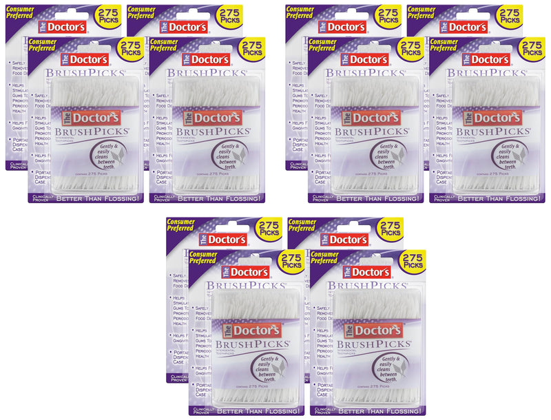 The Doctor's BrushPicks, Interdental Brushes & Dental Picks, Gently Remove Food Debris from Braces & Dental Work, 275 Count (Pack of 12) 275 Count (Pack of 12)