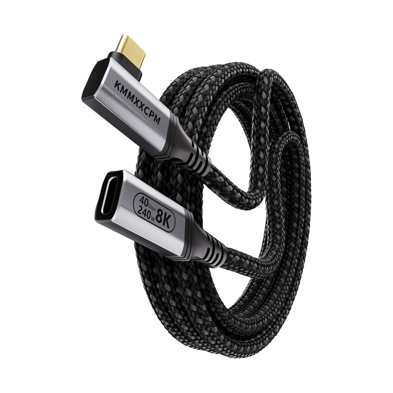 6.6FT USBC Extension Cable Right Angle Compatible with Thunderbolt 4/3,USB4 40Gbps Data Transfer,90 Degree USB C Male to Female Cable,Type C Extension 240W Fast Charging,8K/4K Video Display. 6.6FT