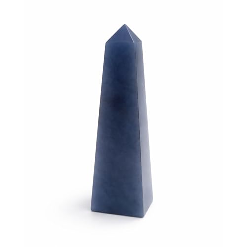 Angelite Crystal Obelisk Tower - Real Crystals for Reiki, Meditation & Throat Chakra Healing - Natural Blue Stone from Peru - Ideal for Calming - Gift for Birthday, Mother's Day (5 to 6 oz) 5 to 6 Ounce