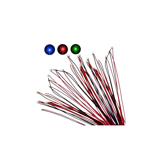 Pack of 30 0805 SMD LED Wired, Micro LED Pre-Wired 16 cm, Mini LED Model Making Lighting for DIY, Model Making LED Lighting RC Car, Model Railway & Miniatures (Blue Red Green) Red Blue Green